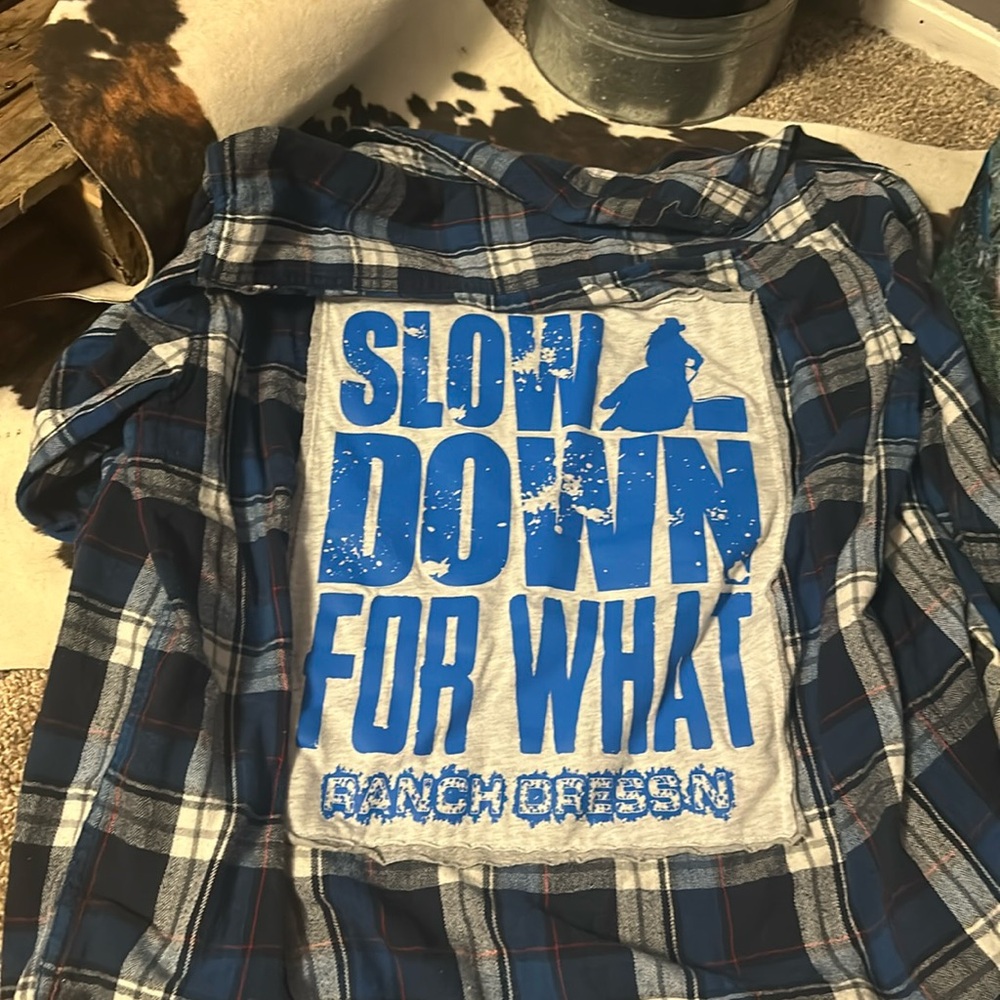 Flannel with patch on the back!